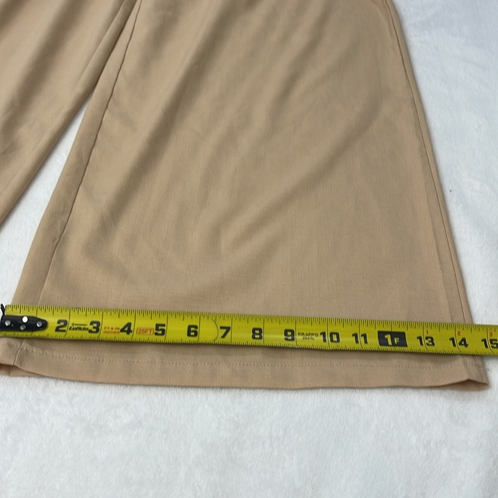 UNBRANDED WOMENS SIZE XL Beige Wide-Leg PALAZZO Pants with Elastic Waist - Picture 2 of 6